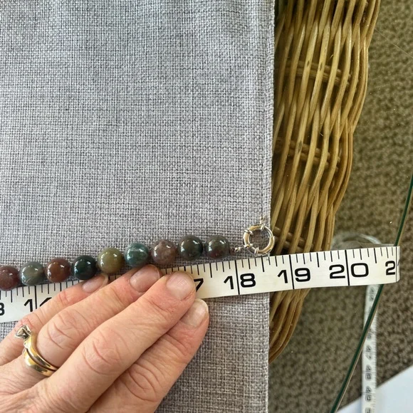 Multicolor Agate Beaded Necklace – 18” Genuine Stone Jewelry - Picture 5 of 6